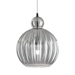 Lampadari Moderni-Perenz Illuminazione Lampadario lia perenz sfera di vetro 32cm fume specchiato