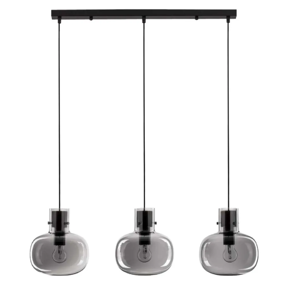 Lampadari Moderni-Selezionato da Mazzolaluce Lampadario 3 luci da soggiorno vetri fume