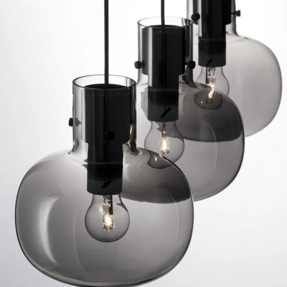 Lampadari Moderni-Selezionato da Mazzolaluce Lampadario 3 luci da soggiorno vetri fume