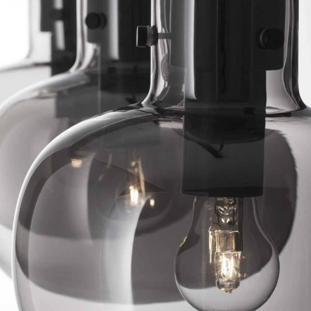 Lampadari Moderni-Selezionato da Mazzolaluce Lampadario 3 luci da soggiorno vetri fume