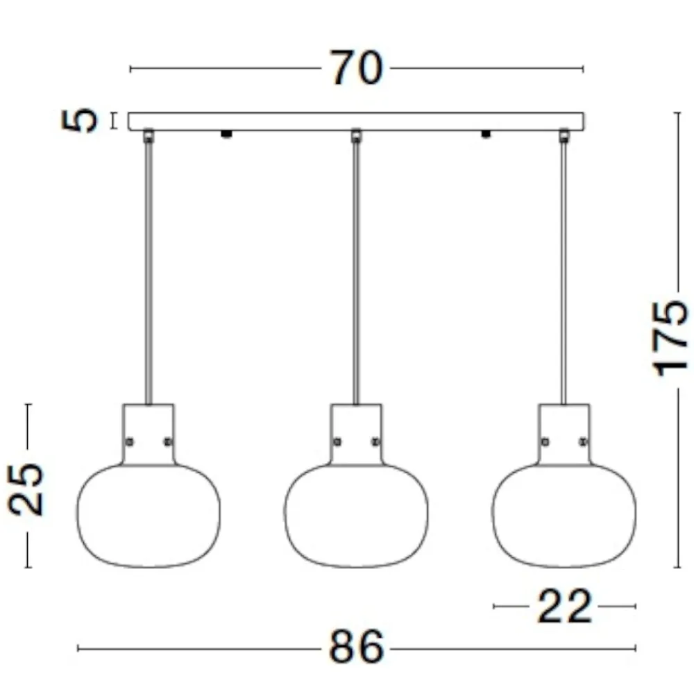 Lampadari Moderni-Selezionato da Mazzolaluce Lampadario 3 luci da soggiorno vetri fume