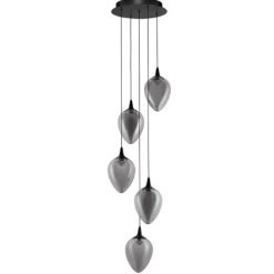 Lampadari Moderni-Selezionato da Mazzolaluce Lampadario 5 luci moderno led 3000k vetro