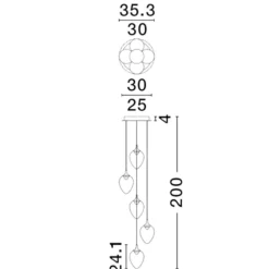 Lampadari Moderni-Selezionato da Mazzolaluce Lampadario 5 luci moderno led 3000k vetro