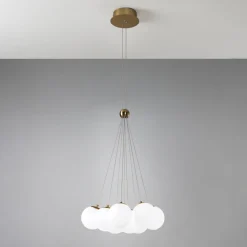 Lampadari Moderni-Vivida International Lampadario 9 luci oro per soggiorno moderno vivida pearl