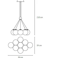 Lampadari Moderni-Vivida International Lampadario 9 luci oro per soggiorno moderno vivida pearl