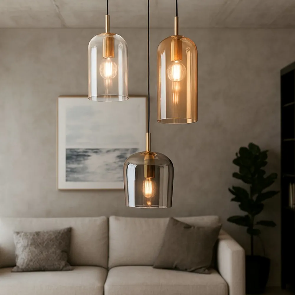 Lampadari Moderni-Perenz Illuminazione Lampadario 3 luci pendenti moderno vetri multicolor perenz coro