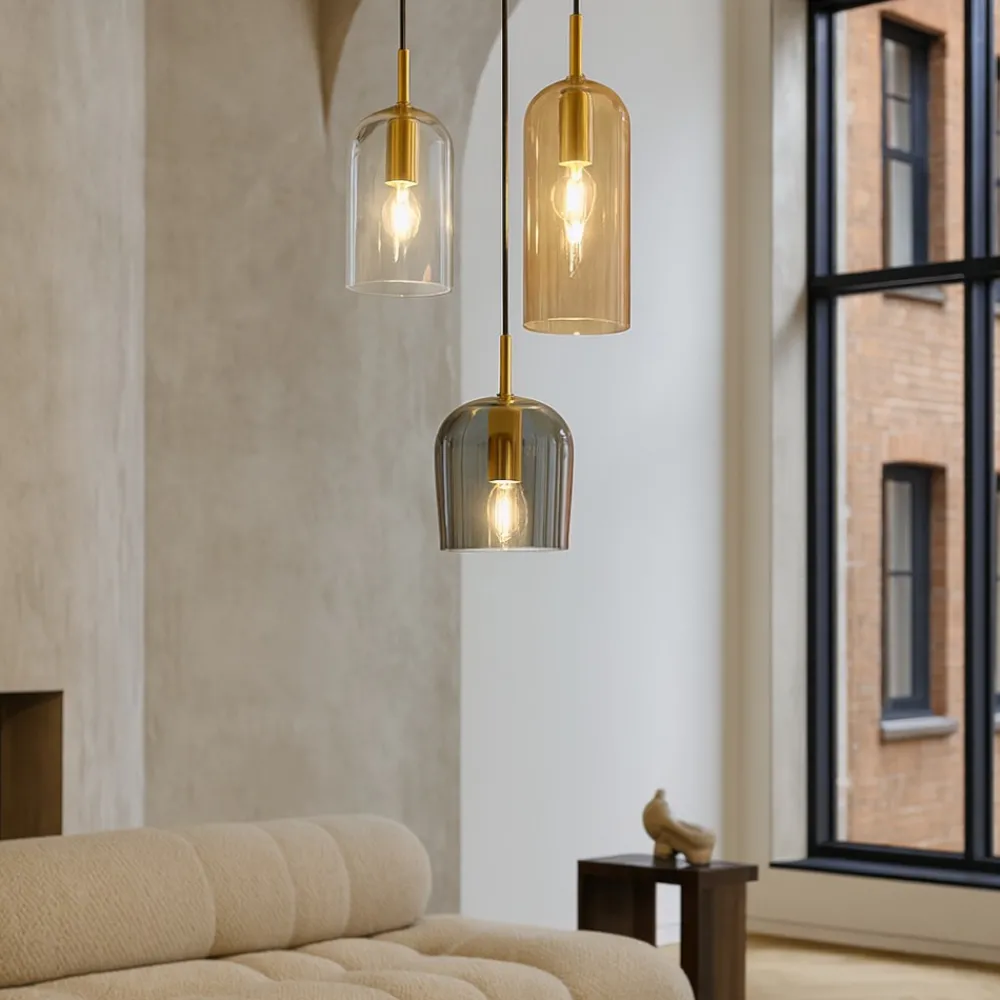 Lampadari Moderni-Perenz Illuminazione Lampadario 3 luci pendenti moderno vetri multicolor perenz coro