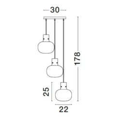 Lampadario Camera Da Letto-Selezionato da Mazzolaluce Lampadario 3 luci per camera da letto vetro dettagli oro