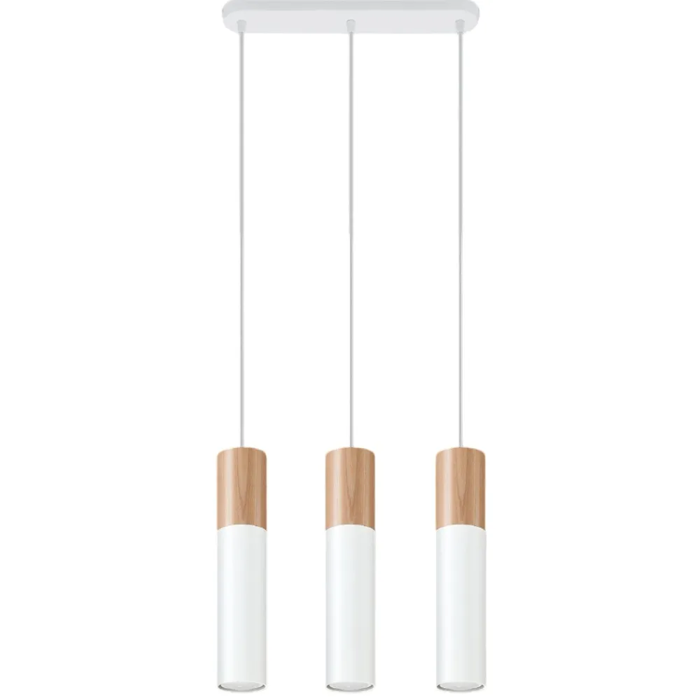 Lampadari Cucina-Selezionato da Mazzolaluce Lampadario 3 luci per cucina bianco legno