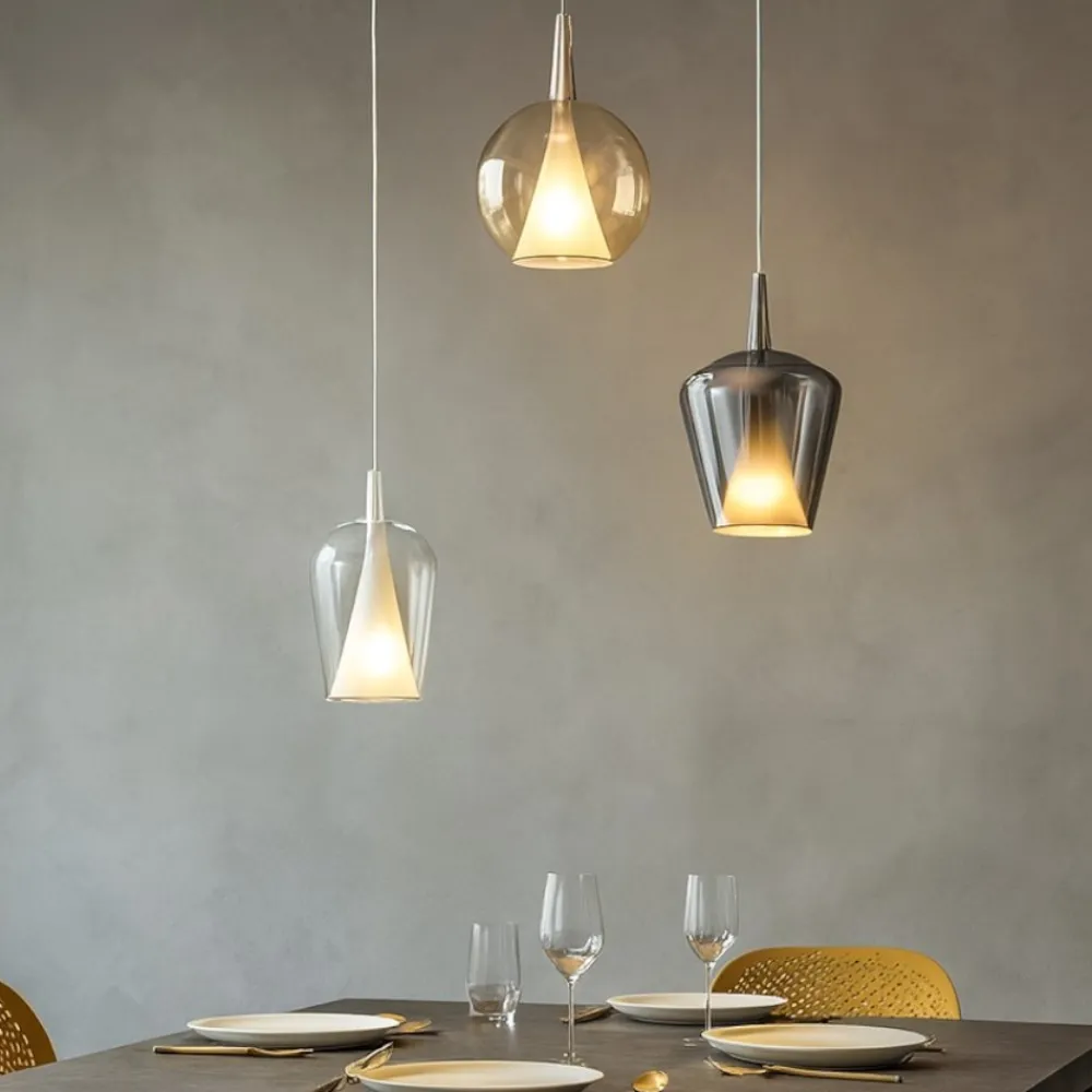 Lampadari Moderni-Selezionato da Mazzolaluce Lampadario 3 luci vetri multicolor per soggiorno