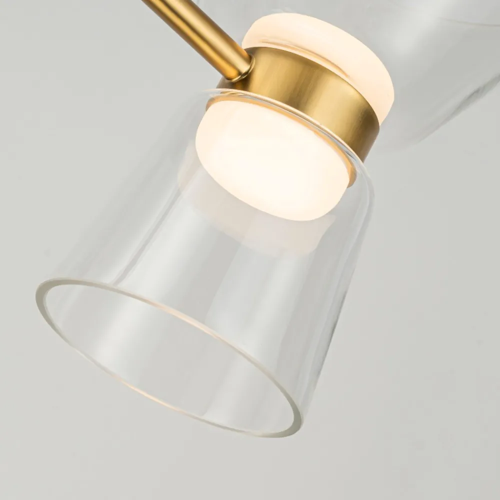 Lampadari Moderni-Selezionato da Mazzolaluce Lampadario luminoso oro per soggiorno stile contemporaneo led 3000k
