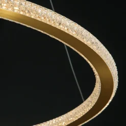 Lampadari Moderni-Selezionato da Mazzolaluce Lampadario luxury per soggiorno cerchio oro led stile contemporaneo