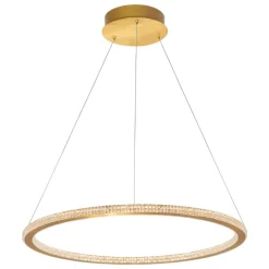 Lampadari Moderni-Selezionato da Mazzolaluce Lampadario luxury per soggiorno cerchio oro led stile contemporaneo