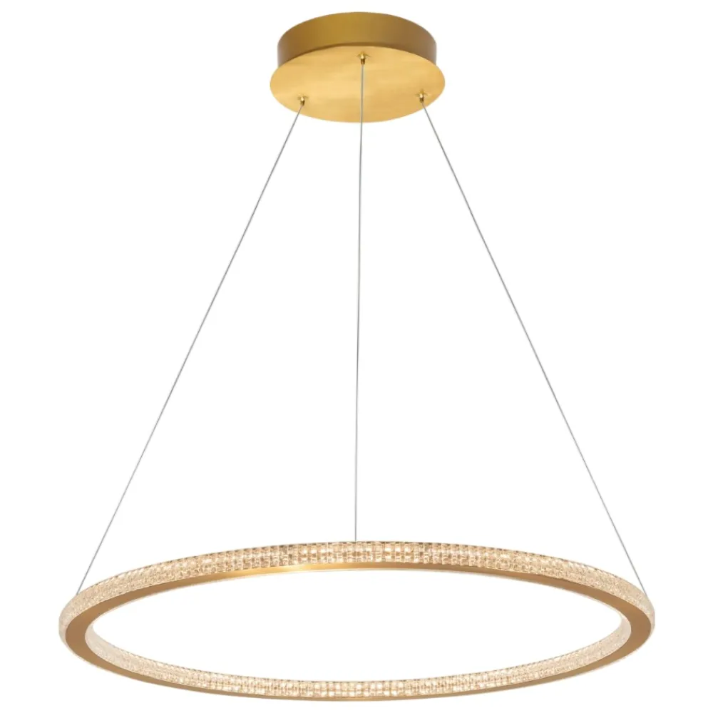 Lampadari Moderni-Selezionato da Mazzolaluce Lampadario luxury per soggiorno cerchio oro led stile contemporaneo