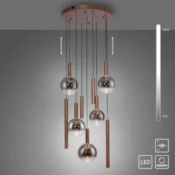 Lampadari Moderni-Selezionato da Mazzolaluce Lampadario marrone con sfere di vetro per soggiorno moderno
