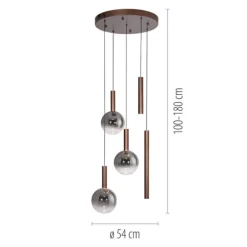 Lampadari Moderni-Selezionato da Mazzolaluce Lampadario marrone con sfere in vetro per soggiorno moderno