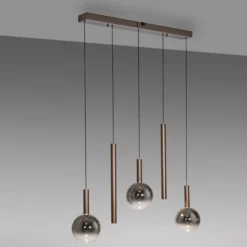 Lampadari Cucina-Selezionato da Mazzolaluce Lampadario marrone sfere a sospensione per cucina moderna