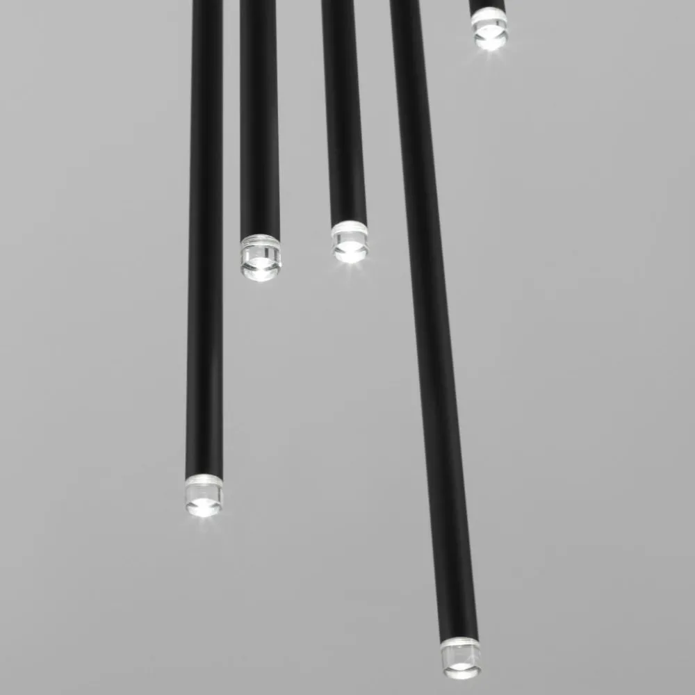 Lampadari Moderni-Selezionato da Mazzolaluce Lampadario moderno a cascata per salotto led 27w 3000k nero