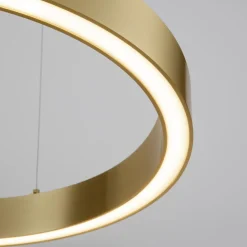 Lampadari Moderni-Selezionato da Mazzolaluce Lampadario moderno ad anello oro led 3000k dimmerabile