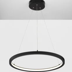 Lampadari Moderni-Selezionato da Mazzolaluce Lampadario moderno ad anello nero led 3000k dimmerabile