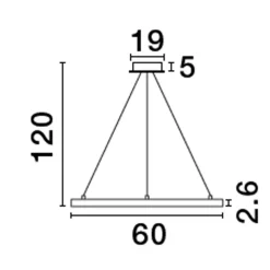 Lampadari Moderni-Selezionato da Mazzolaluce Lampadario moderno ad anello nero led 3000k dimmerabile
