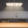 Lampadari Moderni-Affralux Lampadario moderno flet rettangolare bianco luci sopra sotto