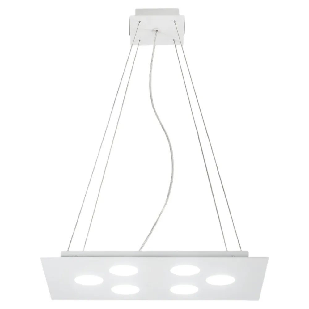 Lampadari Moderni-Affralux Lampadario moderno flet rettangolare bianco luci sopra sotto