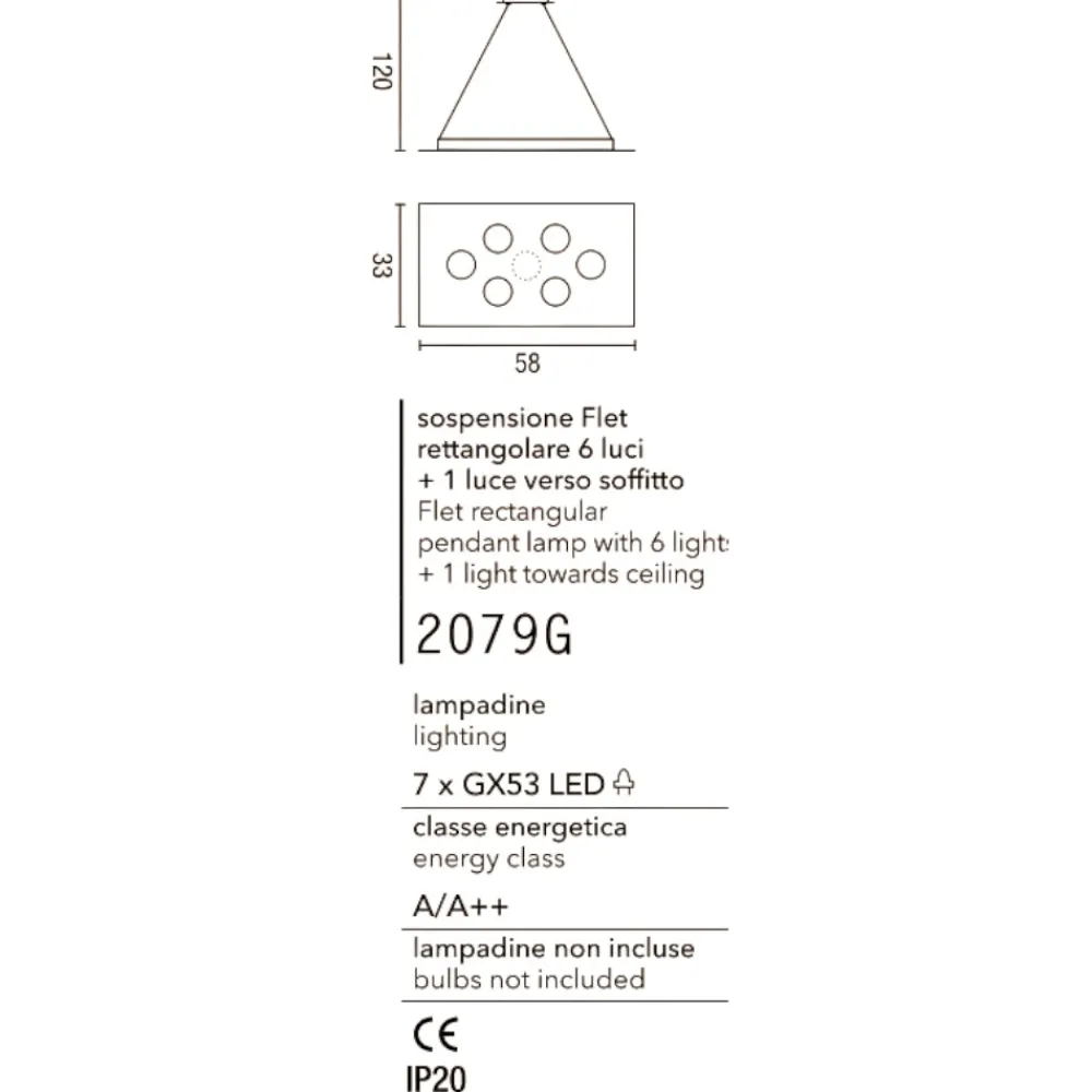 Lampadari Moderni-Affralux Lampadario moderno flet rettangolare bianco luci sopra sotto