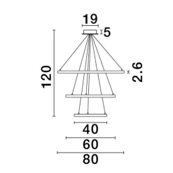 Lampadari Moderni-Selezionato da Mazzolaluce Lampadario moderno 3 anelli bianchi led 108w 3000k dimmerabile