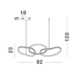 Lampadari Moderni-Selezionato da Mazzolaluce Lampadario moderno anelli oro led 41w 3000k dimmerabile