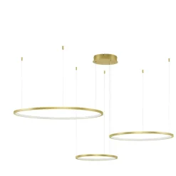 Lampadari Moderni-Selezionato da Mazzolaluce Lampadario moderno 3 anelli oro led 3000k dimmerabile per salone