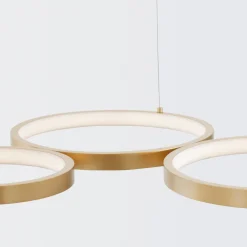 Lampadari Moderni-Selezionato da Mazzolaluce Lampadario moderno anelli oro led 3000k dimmerabile