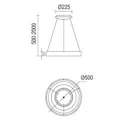 Lampadari Moderni-Selezionato da Mazzolaluce Lampadario moderno anello 50cm oro led 45w 2700k-5000k con telecomando app