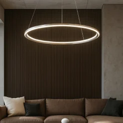 Lampadari Moderni-Perenz Illuminazione Lampadario moderno anello edge perenz led 86w 3000k grigio titanio
