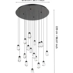 Lampadari Moderni-Eglo Lampadario moderno a sospensione pendenti in cristallo led dimmerabile