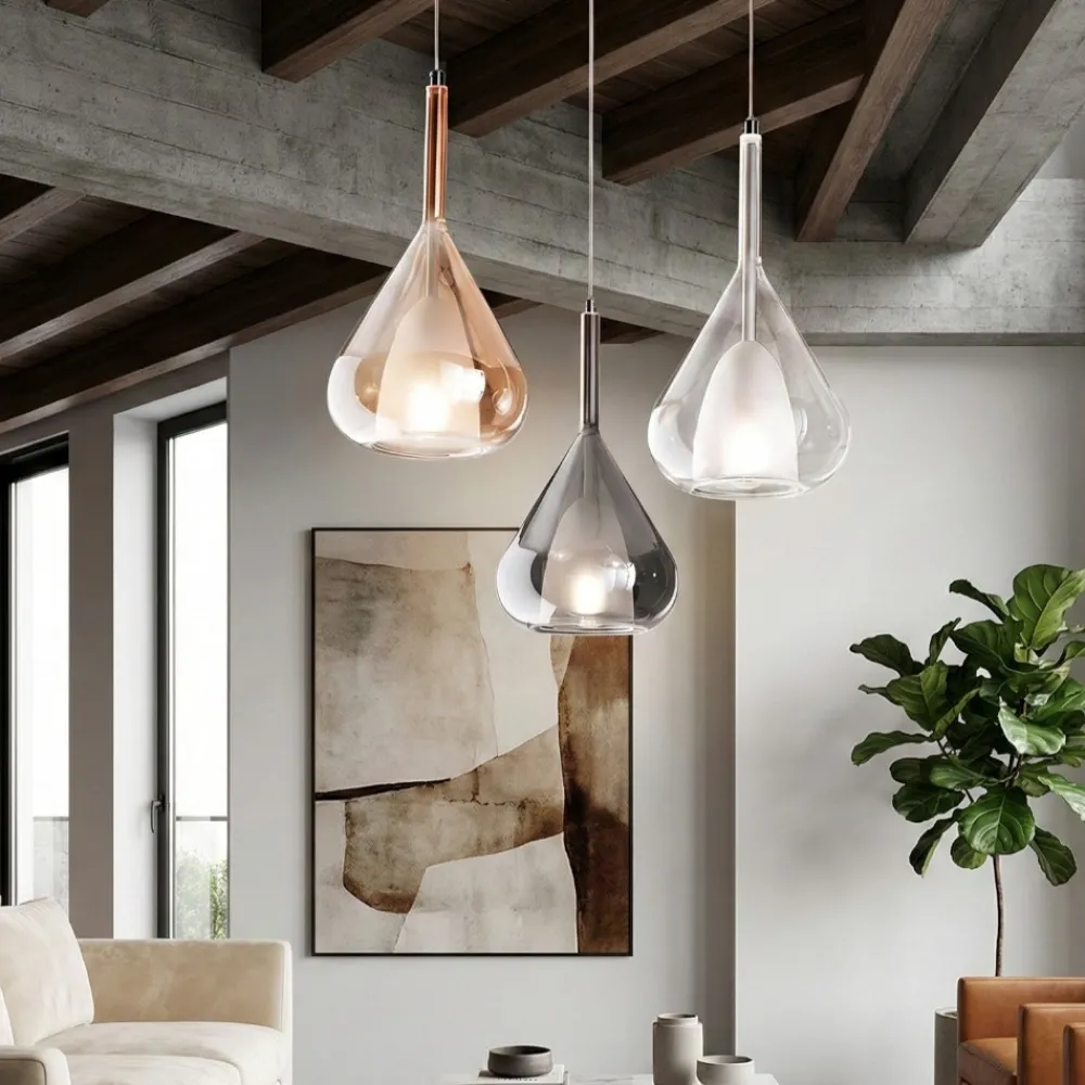 Lampadari Moderni-Fabas Luce Lampadario moderno a sospensione per soggiorno lila