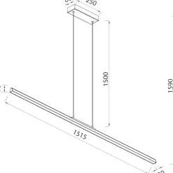 Lampadari Moderni-Selezionato da Mazzolaluce Lampadario moderno barra 151cm bianco led biemissione 54w 3000k