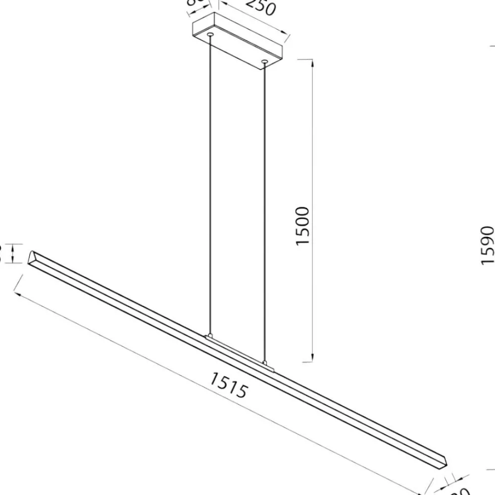 Lampadari Moderni-Selezionato da Mazzolaluce Lampadario moderno barra 151cm bianco led biemissione 54w 3000k