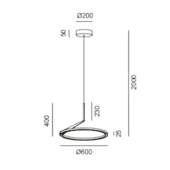 Lampadari Moderni-Vivida International Lampadario moderno bianco led 44w 3000k 4000k vivida meridiana