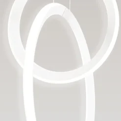 Lampadari Moderni-Selezionato da Mazzolaluce Lampadario moderno bianco led 48w 3000k design cerchi