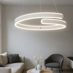 Lampadari Moderni-Selezionato da Mazzolaluce Lampadario moderno bianco led 4000k design
