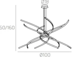 Lampadari Moderni-Top Light Lampadario moderno bianco led 88w 3000k tornado