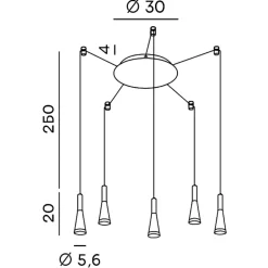 Lampadari Moderni-Perenz Illuminazione Lampadario moderno bianco per sala da pranzo cone perenz led 3000k