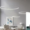 Lampadari Moderni-Selezionato da Mazzolaluce Lampadario moderno bianco per salotto tre anelli led 3000k dimmerabile