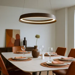 Lampadari Moderni-Selezionato da Mazzolaluce Lampadario moderno caffe spazzolato 45cm led 38w 2700k 3000k dimmerabile