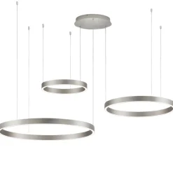 Lampadari Moderni-Selezionato da Mazzolaluce Lampadario moderno cerchi champagne argento per soggiorno