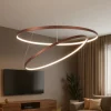 Lampadari Moderni-Selezionato da Mazzolaluce Lampadario moderno cerchi led 3000k marrone per soggiorno