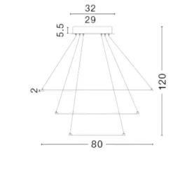 Lampadari Moderni-Selezionato da Mazzolaluce Lampadario moderno cerchi led 135w 3000k cromo per soggiorno