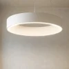 Lampadari Moderni-Selezionato da Mazzolaluce Lampadario moderno cerchio bianco led 4000k per soggiorno