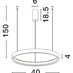 Lampadari Moderni-Selezionato da Mazzolaluce Lampadario moderno cerchio 40cm marrone led